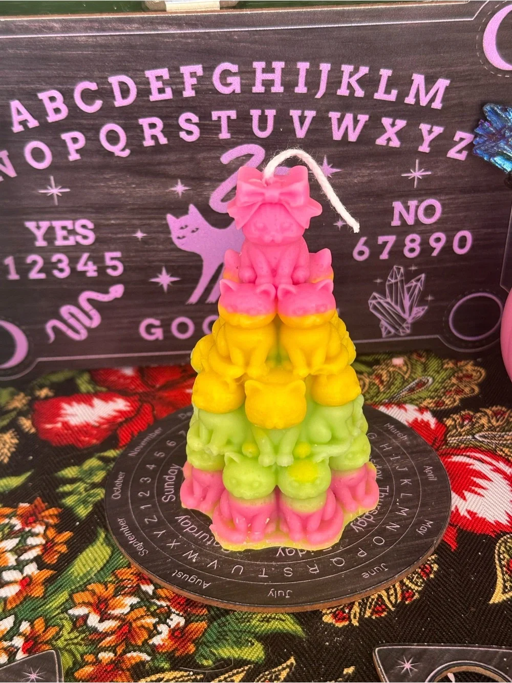 Kawaii Rainbow Cat Tree Candle